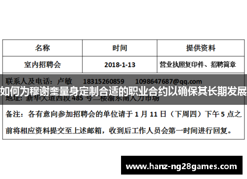 如何为穆谢奎量身定制合适的职业合约以确保其长期发展
